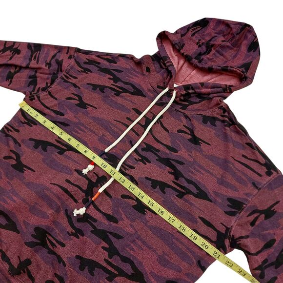 Sundry Hoodie Womens XS Oversized Plum Camo Stretch Slouchy  Boyfriend - Picture 10 of 11
